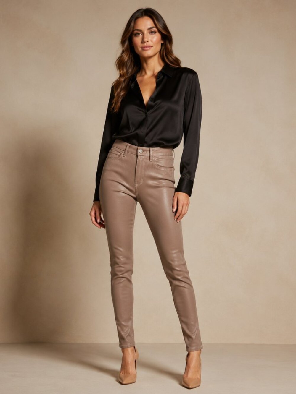 L’AGENCE Margot Fawn Coated Skinny Jeans NWT 25
